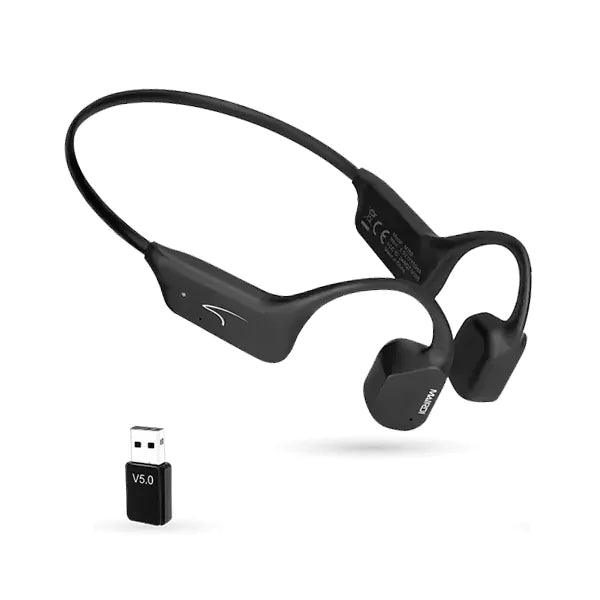MAIRDI Bone Conduction Headphone with Mic Boom, with USB Dongle, Bluetooth  Open Ear Headphone with AI Noise Canceling Microphone, Wireless Headset for 